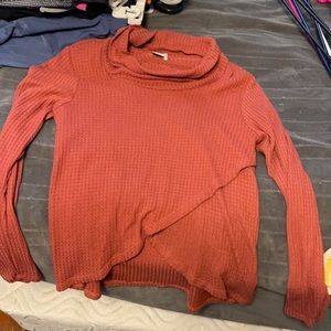 Women’s burnt orange cowl neck sweater size medium